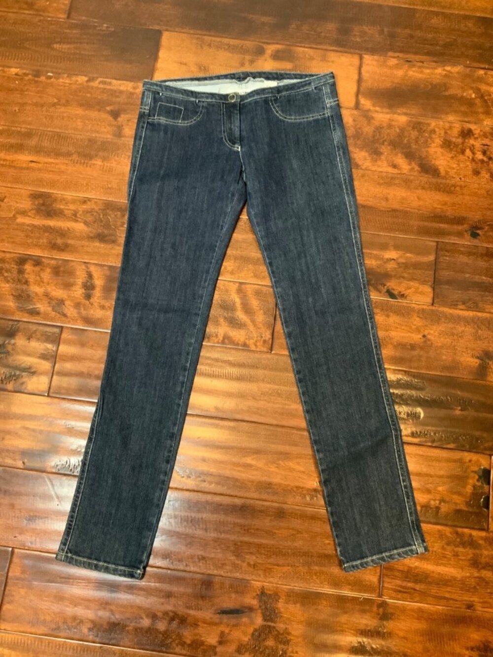 MM6 Maison Martin Margiela Dark Wash Skinny Blue Jeans, Size 4 | 36